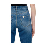 Jeans Donna Liu Jo - Pant. Straight Risvolto H.w. - Blu