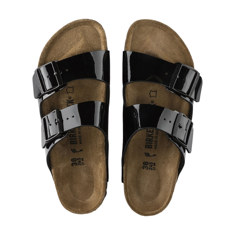 Sandali Donna Birkenstock - Arizona black, Birko Flor Patent - Nero