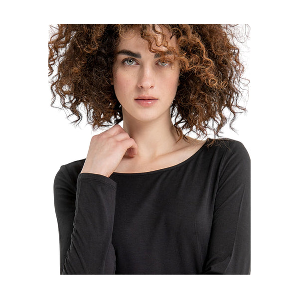 Maglie Donna Surkana - Maglietta scollo a barchetta - Nero