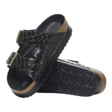 Sandali Donna Birkenstock - Arizona Platf black, Natural Leather Croc - Nero