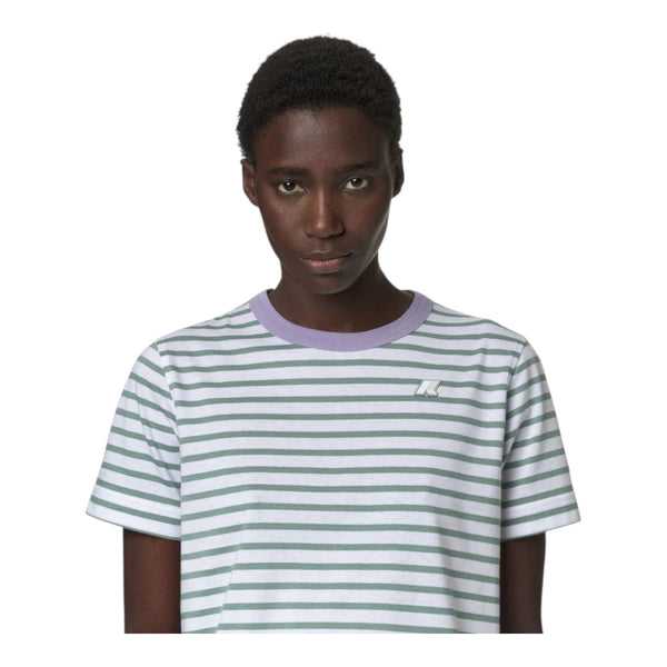 T-shirt Donna K-Way - Emili Stripes - Menta