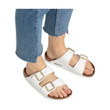 Sandali Donna Birkenstock - Arizona white, Birko Flor Patent - Bianco