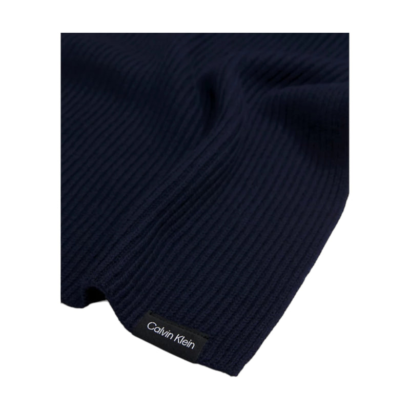 Sciarpe Uomo Calvin Klein - Classic Cotton Rib Knit Scarf - Blu