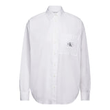 Camicie Donna Calvin Klein - Woven Label Relaxed Shirt - Bianco