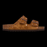 Sandali Unisex Birkenstock - Arizona Rivet Suede Leather - Cammello