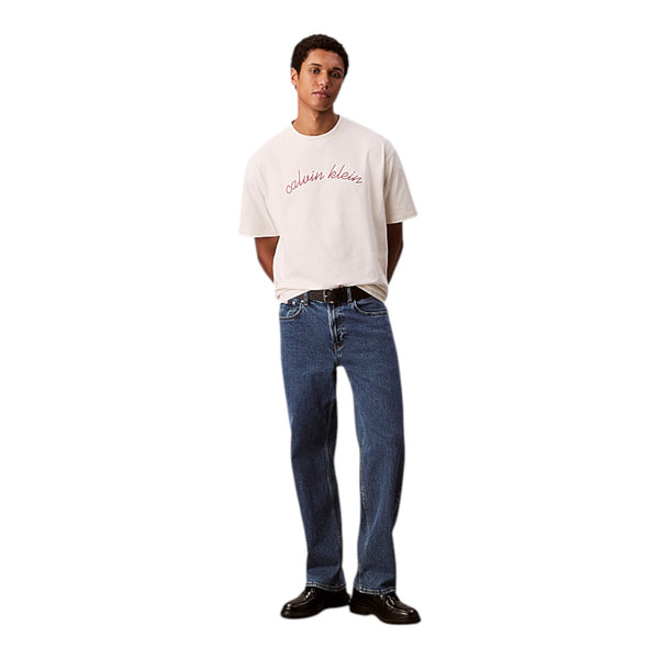 T-shirt Uomo Calvin Klein - Ss Cntr Chn Sttch 16 - Panna