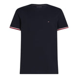 T-shirt Uomo Tommy Hilfiger - Global Stripe Cuff Tee - Blu