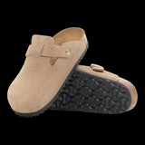Sandali Donna Birkenstock - Boston sandcastle, Suede Leather - Beige