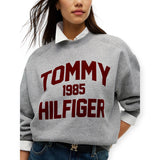 Felpe senza cappuccio Donna Tommy Hilfiger - Varsity Flock Rlxd Swt - Grigio