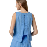 Canotte e top Donna Surkana - Top senza maniche con scollo rotondo - Azzurro