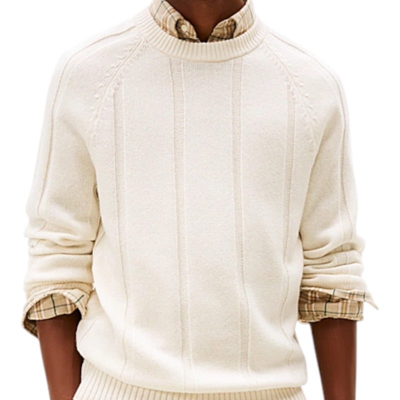 Maglie a manica lunga Uomo Tommy Hilfiger - Dc Textured Stripe Crewneck - Panna