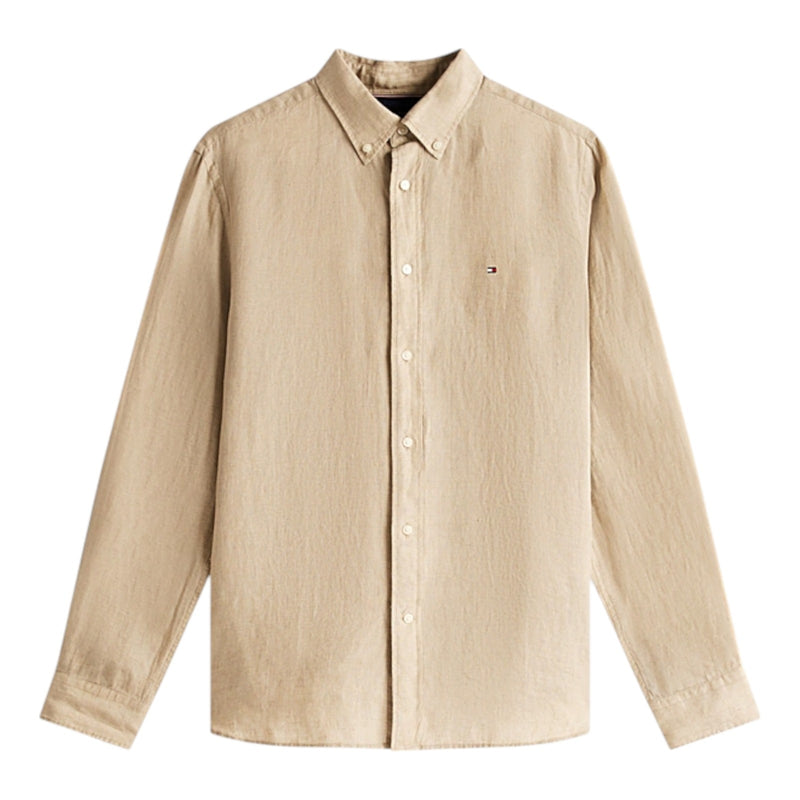 Camicie casual Uomo Tommy Hilfiger - Pigment Dyed Li Solid Rf Shirt - Beige