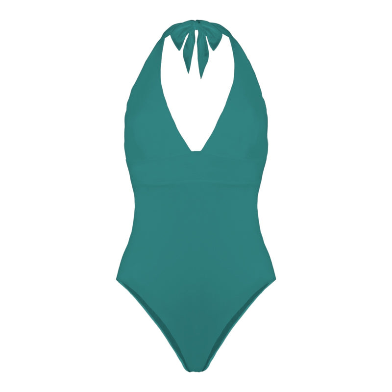 Costumi interi Donna Mc2 Saint Barth - Marylin Breasted Halter One Piece - Turchese