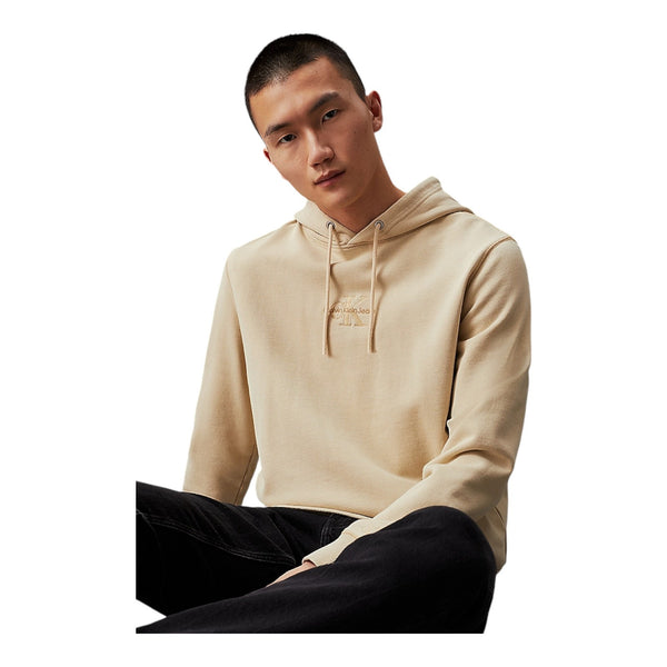 Felpe con cappuccio Uomo Calvin Klein - Washed Monologo Hoodie - Beige