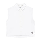 Camicie Donna Calvin Klein - Woven Label Sleeveless Shirt - Bianco