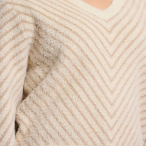 Maglioni Donna RINO & PELLE - Knitted V-neck sweater - Beige