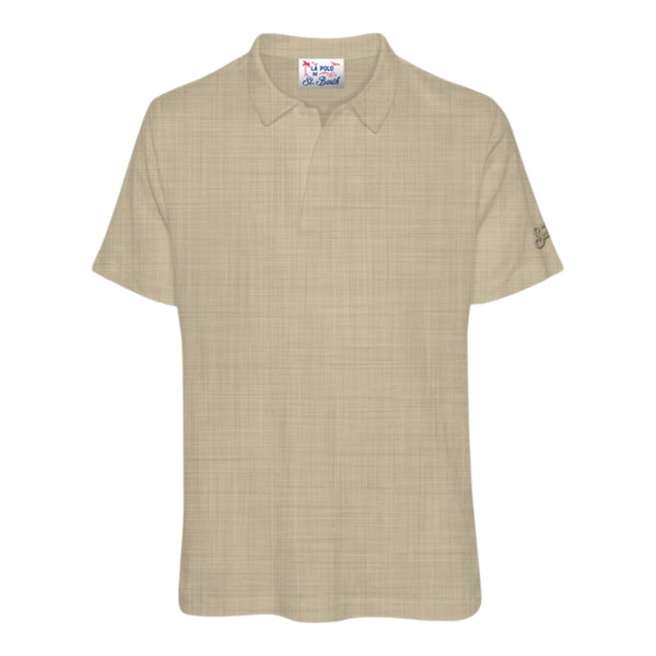 Polo Uomo Mc2 Saint Barth - Fraser Man's Polo Jersey Linen - Avorio