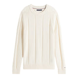 Maglie a manica lunga Uomo Tommy Hilfiger - Dc Textured Stripe Crewneck - Panna