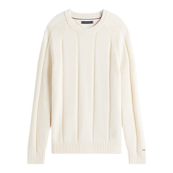 Maglie a manica lunga Uomo Tommy Hilfiger - Dc Textured Stripe Crewneck - Panna