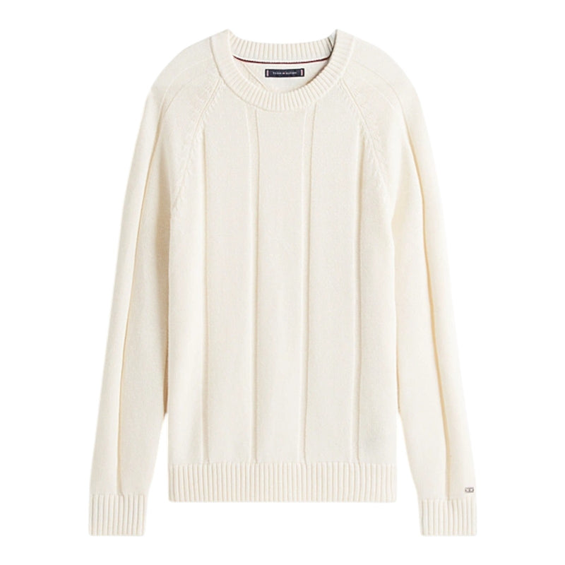 Maglie a manica lunga Uomo Tommy Hilfiger - Dc Textured Stripe Crewneck - Panna