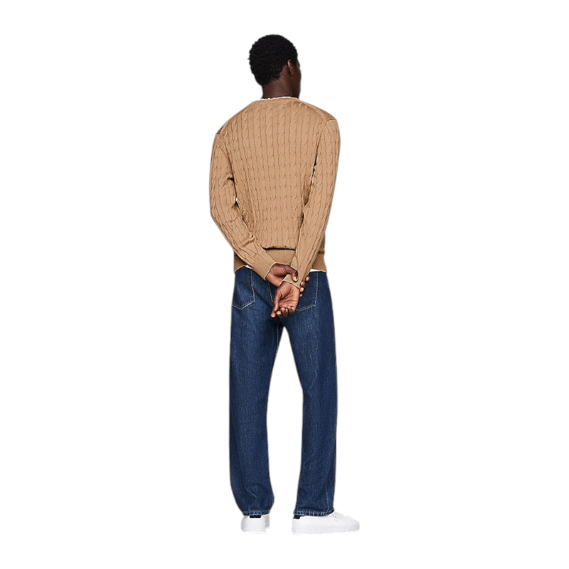 Maglie Uomo Tommy Hilfiger - Classic Cable Crew Neck - Beige