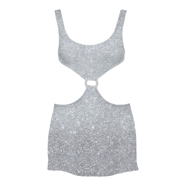 Abiti casual Ragazza Mc2 Saint Barth - Crinkle Dress With Central Loop - Grigio