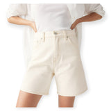 Pantaloncini Donna Levi's - High Baggy Short - Bianco