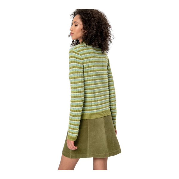 Maglie Donna Surkana - Maglia a righe, scollo rotondo - Verde