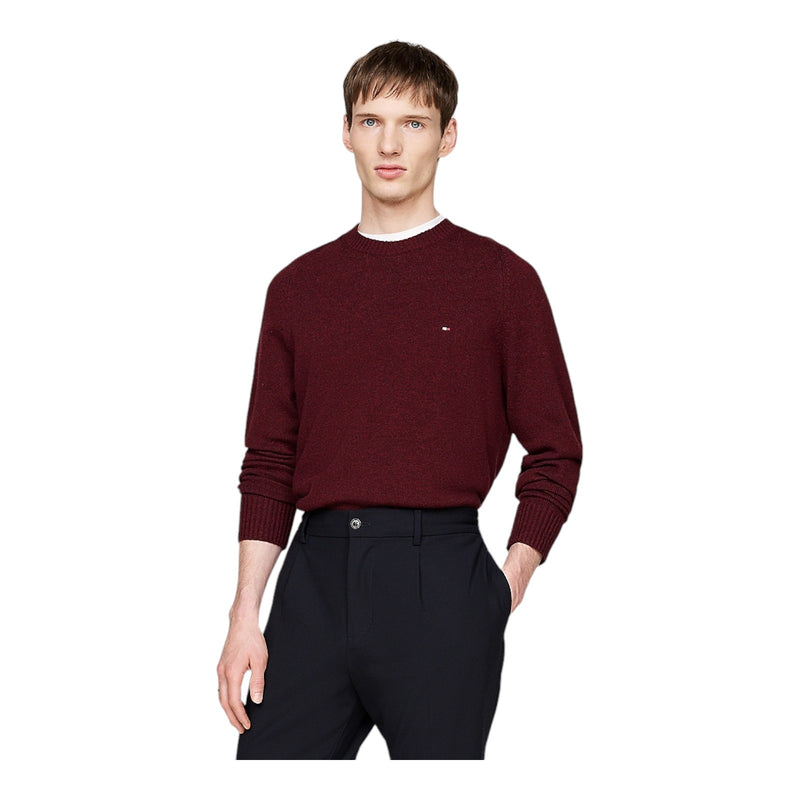 Maglie a manica lunga Uomo Tommy Hilfiger - Lambswool Crew Neck - Bordeaux