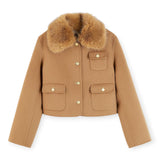 Giacche Donna Tommy Hilfiger - Df Wool Lady Jacket With Fur - Marrone