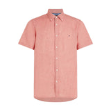 Camicie casual Uomo Tommy Hilfiger - Pigment Dyed Linen Rf Shirt S/S - Salmone