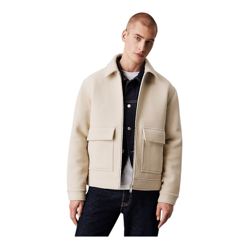 Giubbini Uomo Calvin Klein - Wool Blend Jacket - Beige