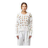 Pullover filo Donna Alpha Studio - Giro M/L Boxy - Panna