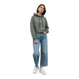 Felpe con cappuccio Donna Disclaimer - Maglia Donna Crop Con Cappuccio In Felpa - Verde