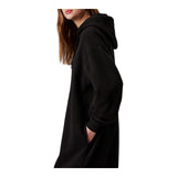 Felpe con cappuccio Donna Calvin Klein - Chenille Monologo Hoodie Dress - Nero