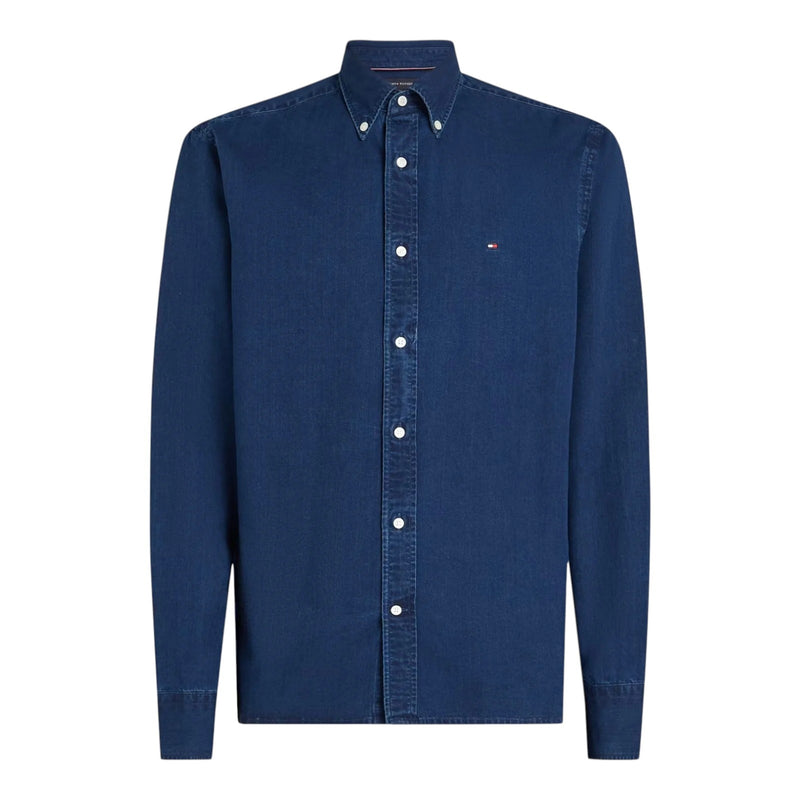 Camicie casual Uomo Tommy Hilfiger - Chambray Rf Shirt - Blu