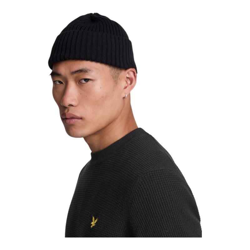 Maglioni Uomo Lyle & Scott - Grid Knit Crew Neck Jumper - Nero