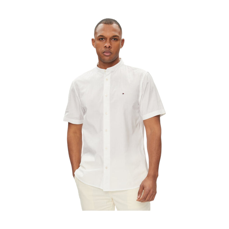 Camicie casual Uomo Tommy Hilfiger - Flex Poplin Mao Rf Shirt S/S - Bianco