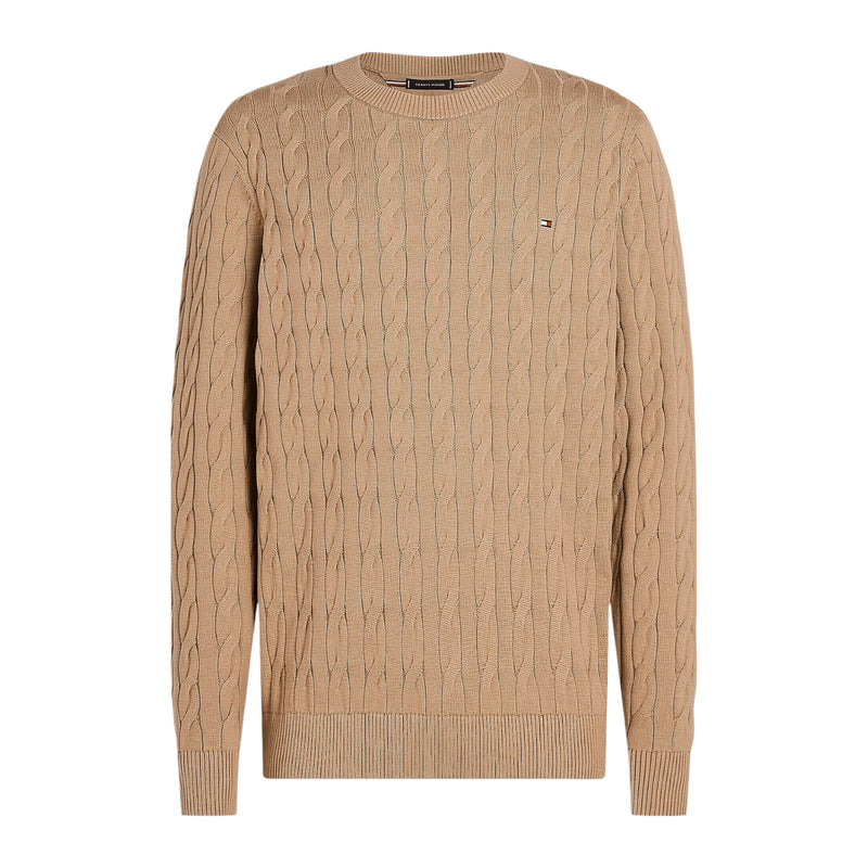 Maglie Uomo Tommy Hilfiger - Classic Cable Crew Neck - Beige