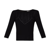 Maglie Donna Liu Jo - Ecs Maglia Chiusa M3/4 Nero - Nero