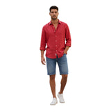 Camicie casual Uomo MASTRICAMICIAI - Camicia Jean Lino - Rosso
