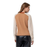 Cardigan Donna Surkana - Cardigan a scollo a V con contrasti - Multicolore