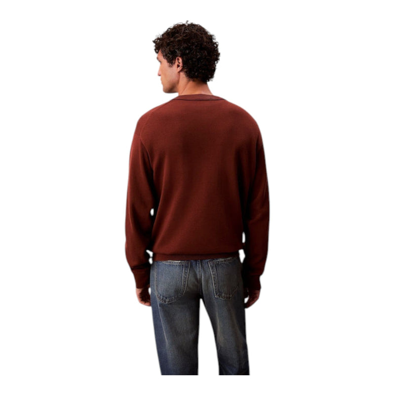 Maglie Uomo Calvin Klein - Ls Ez Cotton Crewnk Sweater 12Gg - Marrone