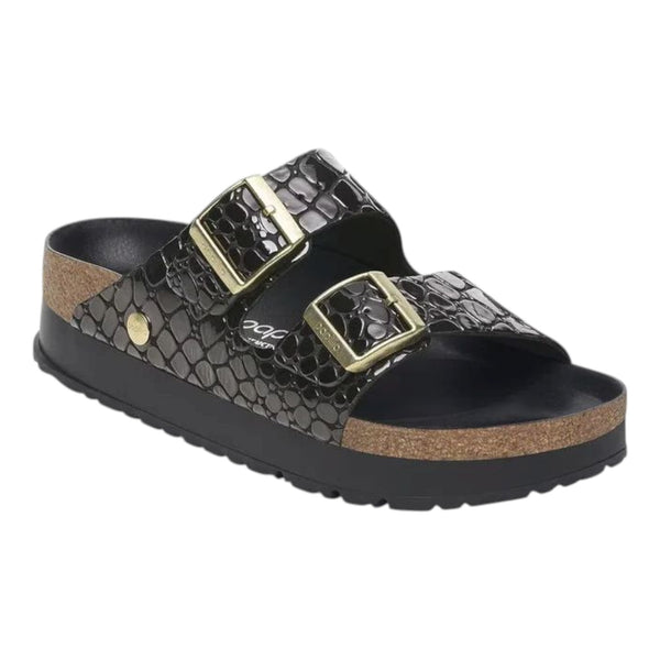 Sandali Donna Birkenstock - Arizona Platf black, Natural Leather Croc - Nero