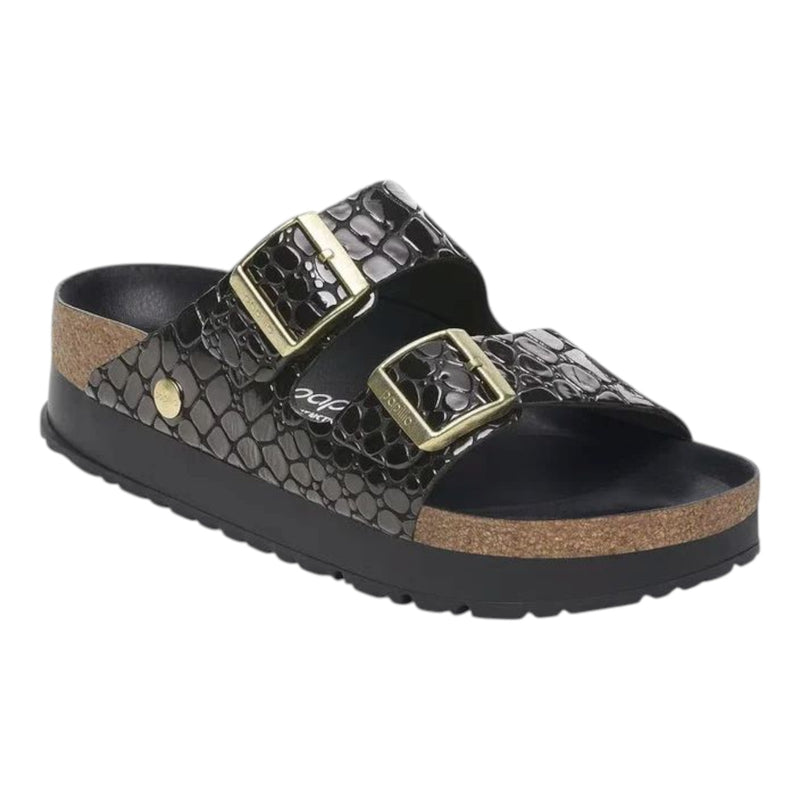 Sandali Donna Birkenstock - Arizona Platf black, Natural Leather Croc - Nero