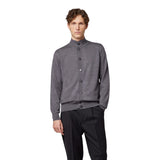 Cardigan Uomo Alpha Studio - Blouson Bottoni M/L Toppe Merinos Regular - Grigio