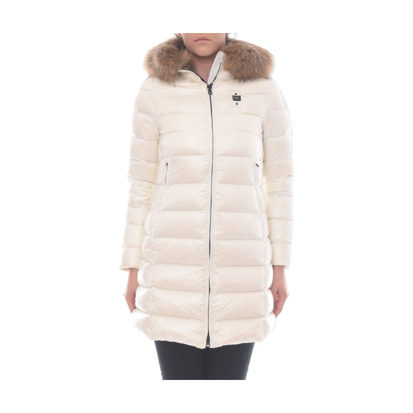 Giubbini Donna Blauer - Imp/Trench Lung Apertura Real Fur On Hood - Bianco