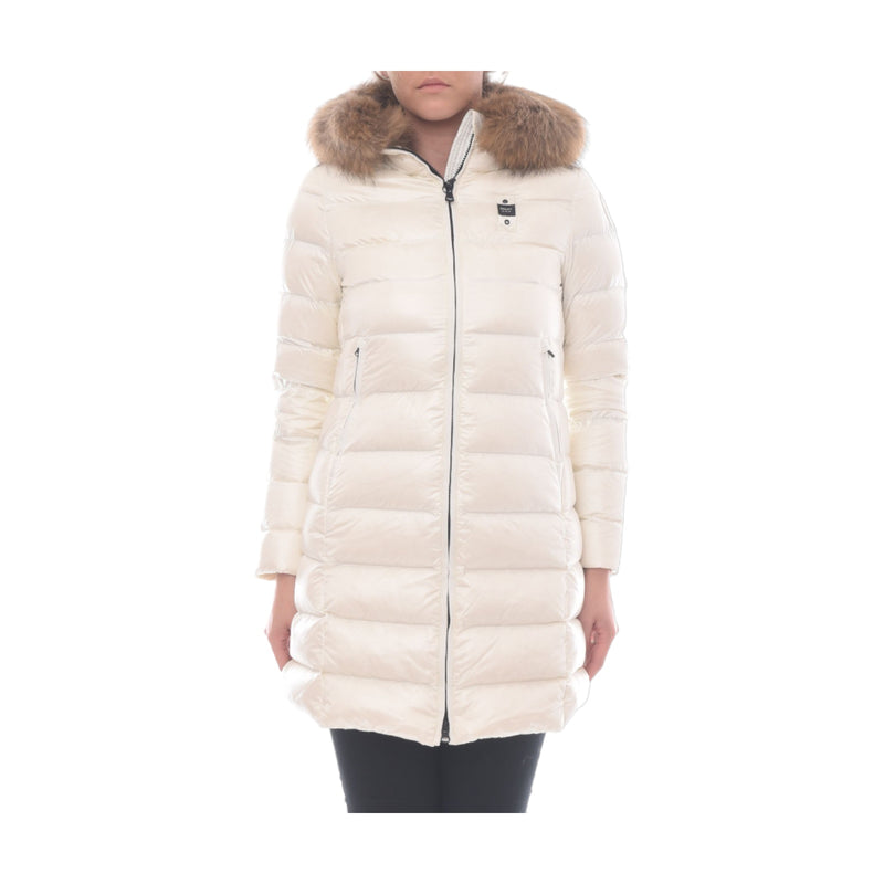 Giubbini Donna Blauer - Imp/Trench Lung Apertura Real Fur On Hood - Bianco