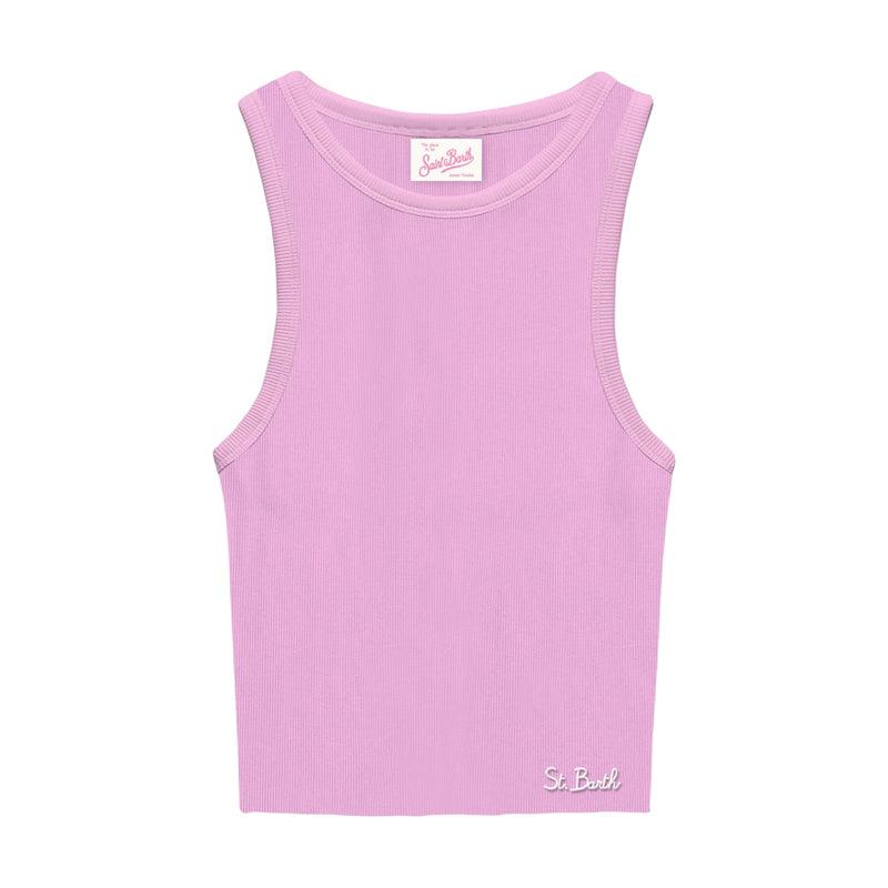 Canotte e top Donna Mc2 Saint Barth - Ada Single Shoulder Rib Top - Rosa