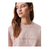 Felpe senza cappuccio Donna Calvin Klein - Chenille Monologo Crewneck - Rosa